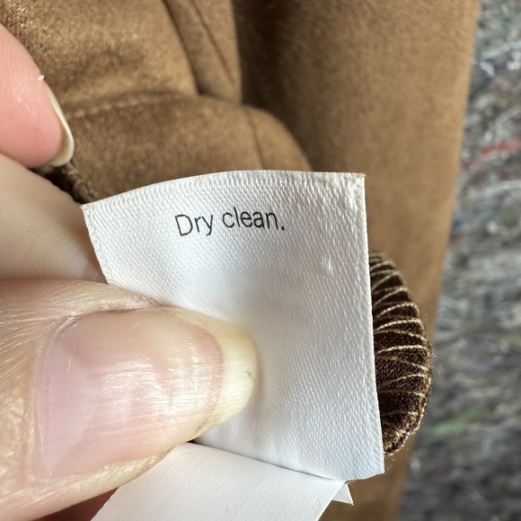 LC Lauren Conrad Moto Jacket Women 1X Brown Faux Suede Asymmetrical Zip - Picture 8 of 14